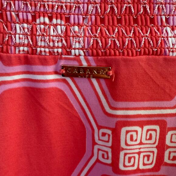 Cabana Life Coral Geo Off Shoulder Dress XL UPF 50+ Resort Beach Cover Up - Picture 7 of 9